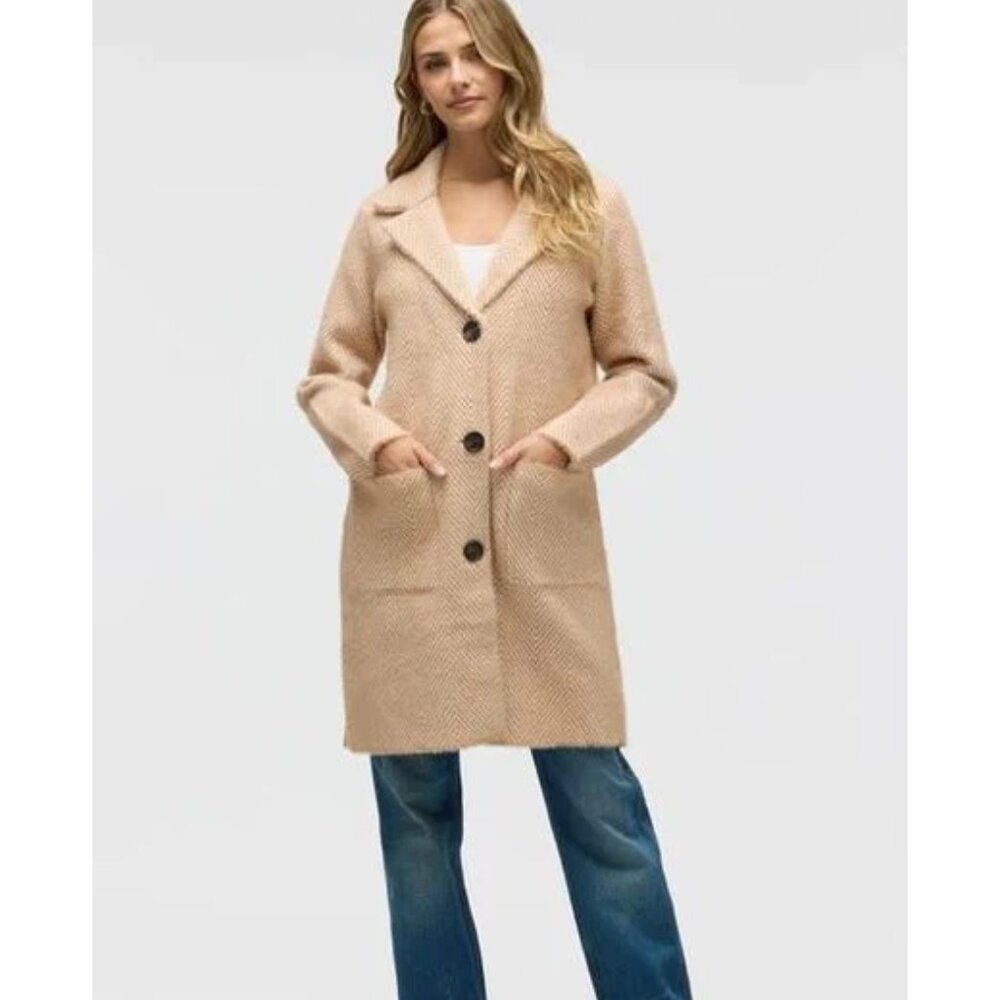 NEW WITH TAGS- NVLT Herringbone jacket Camel and Ivory